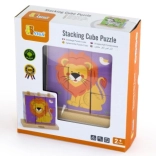 Viga zasúvacie kocky safari – drevené kubusy pre deti, 9 kociek