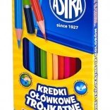 ASTRA trojhranné pastelky so strúhadlom, 12 ks