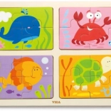 Drevené puzzle 4v1 more