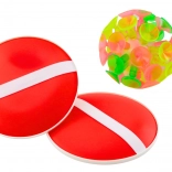 Hra na obratnosť Paletky s loptičkou s prísavkami Červené