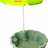 pieskovisko kvetina EKO zelené so slnečníkom