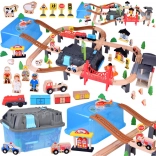 Drevená koľajnica s mestským vlakom 100 ks