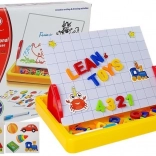 Magnetická kresliaca tabuľa so sadou písmen a čísel