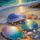 Diamantové maľovanie Mušľa a Hviezdica 30x40cm