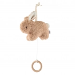 Závesná hudobná hračka zajačik s dreveným krúžkom