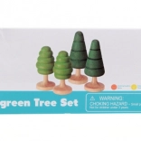 Súprava drevených stromov pre vláčikové dráhy