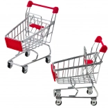 Mini kovový nákupný vozík pre deti a bábiky – dekorácia a organizér