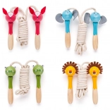 Skákacie šnúry pre deti s drevenými zvieracími rukoväťami