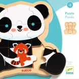 Drevené puzzle Puzzlo Panda od Djeco