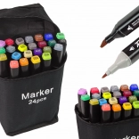 Sada alkoholových obojstranných fixiek 24 ks s puzdrom