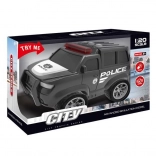 Policajné auto na zotrvačník s efektmi, čierne 22,5 cm