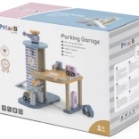 Drevená garáž s helikoptérou a autíčkami od Viga PolarB