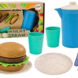 Detská jedálenská sada s taniermi, hrnčekmi a krčahom