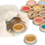 Dotykové pamäťové pexeso z dreva pre zmyslové učenie