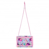 Peňaženka na krk s motívom kvetov a kolibríkov