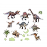Svietiace nálepky na stenu dinosauri