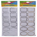 Nálepky 14 × 25,5 cm na koreničky, menovky rámček