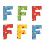 Bigjigs Toys drevené písmeno F s hviezdičkami