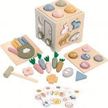 Multifunkčná drevená motorická kocka farma 2Kids Toys