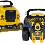 Detský montážny autobus – žltý dielenský bus s motorom na rozoberanie