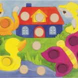 GOKI Vkladacia hra s kockou Farby