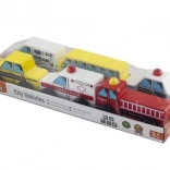 Drevené autíčka pre deti - sada 6 vozidiel