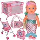 Woopie bábika bábätko morská víla so sadou 18 v 1