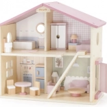 Viga PolarB veľký drevený domček pre bábiky, 17 dielov