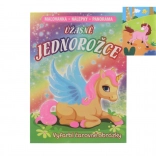 Omaľovánky a nálepky panoráma Úžasné jednorožce