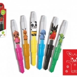 Fúkacie fixky BING so šablónami, 6 farieb