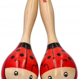 Drevené rumba gule lienka – sada 2 ks