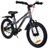 detský bicykel ROYALBABY Kable Belt 18" s remeňovým pohonom a príslušenstvom – Strieborný