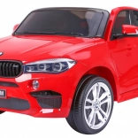 Elektrické autíčko BMW X6M XXL pre 2 deti, červené, s diaľkovým ovládaním a koženkovým sedadlom