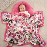 Bambusová mušelínová prikrývka Magnolia Lovebirds 106x106 cm