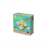 Dino drevené kocky pre najmenších 4 ks