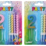 párty sviečka číslo 2 a 4 sviečky