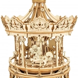 Drevený kolotoč - 3D Skladačka s Hracou Skrinkou