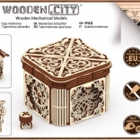 Drevená mechanická puzzle Tajomná skrinka