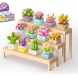 Mini stavebnica KOCO sukulent v kvetináči – dekoratívna kvetina z kociek