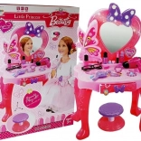 Detský toaletný stolík srdcové zrkadlo a doplnky