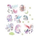 Svietiaca nástenná dekorácia jednorožci