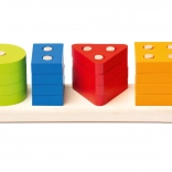 Drevená skladačka na triedenie tvarov CUBIKA, 17 dielov