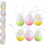 Dekoratívne plastové farebné vajíčka 6 cm
