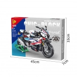 Stavebnica pretekársky motocykel biely, 912 dielikov