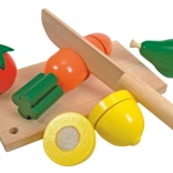 WOODY Drevená doska s ovocím a zeleninou na krájanie