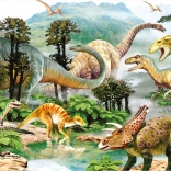 dino puzzle život dinosaurov 100 xl dielikov
