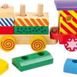 Ťahací drevený vlak pestrofarebný small foot
