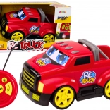 Kreslené RC autíčko so svetlami a zvukmi – červené