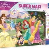 obojstranné puzzle 24 dielikov disney princess super maxi na vyfarbovanie