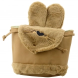 Detský plyšový batoh s nastaviteľným popruhom béžový 22cm 4L